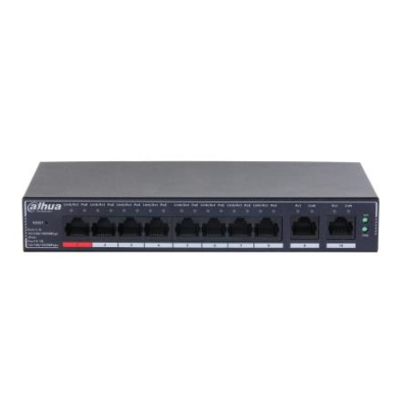 Switch DAHUA DH-SG4010P Switch layer L2 10xRJ-45 ports RJ-45 Ports Type Gigabit Ethernet (10/100/1000) 8xPower over Ethernet (PoE) ports quantity Total Power over Ethernet (PoE) budget 110 W SG4010P