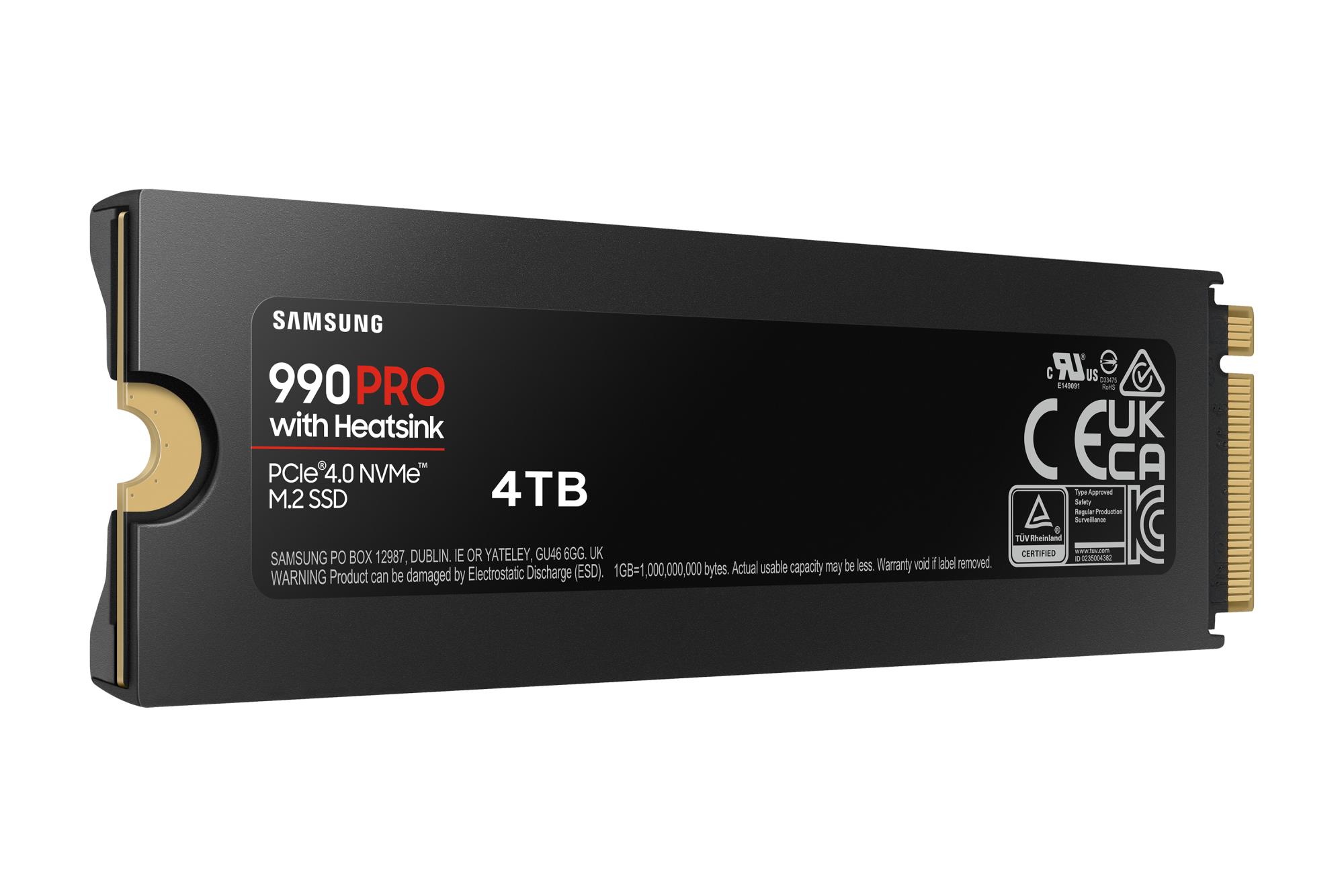 SSD SAMSUNG 990 PRO with Heatsink 4TB M.2 PCIe Gen4 NVMe TLC Write speed 6900 MBytes/sec Read speed 7450 MBytes/sec TBW 2400 TB MTBF 1500000 hours MZ-V9P4T0CW - Image 6