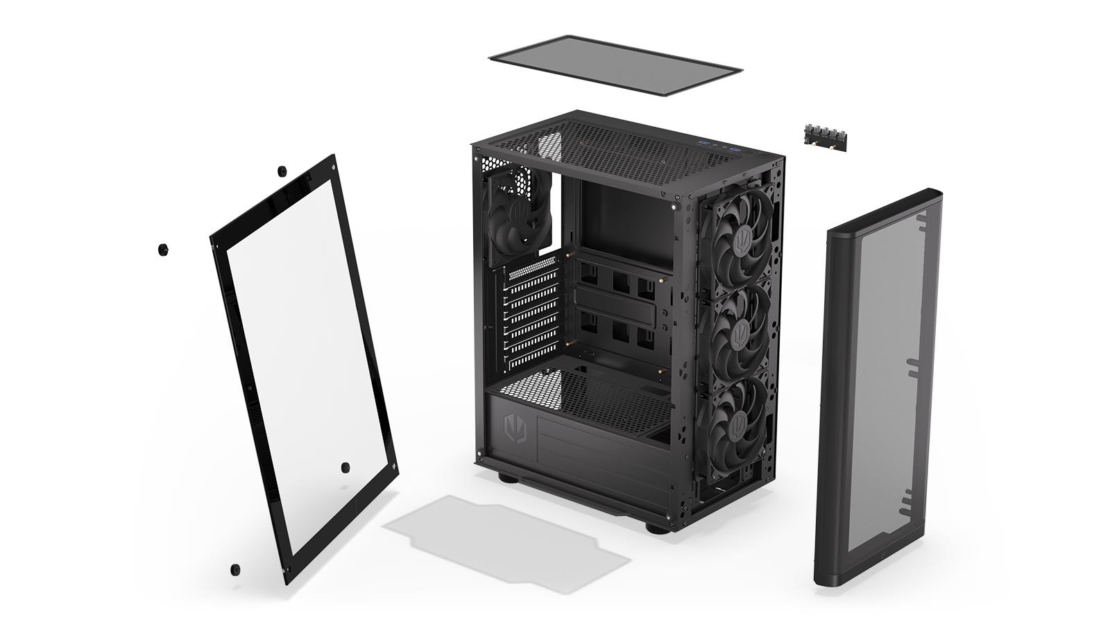 Case ENDORFY Ventum 200 Air MicroTower Case product features Transparent panel Not included ATX MicroATX MiniITX Colour Black EY2A002 - Image 29