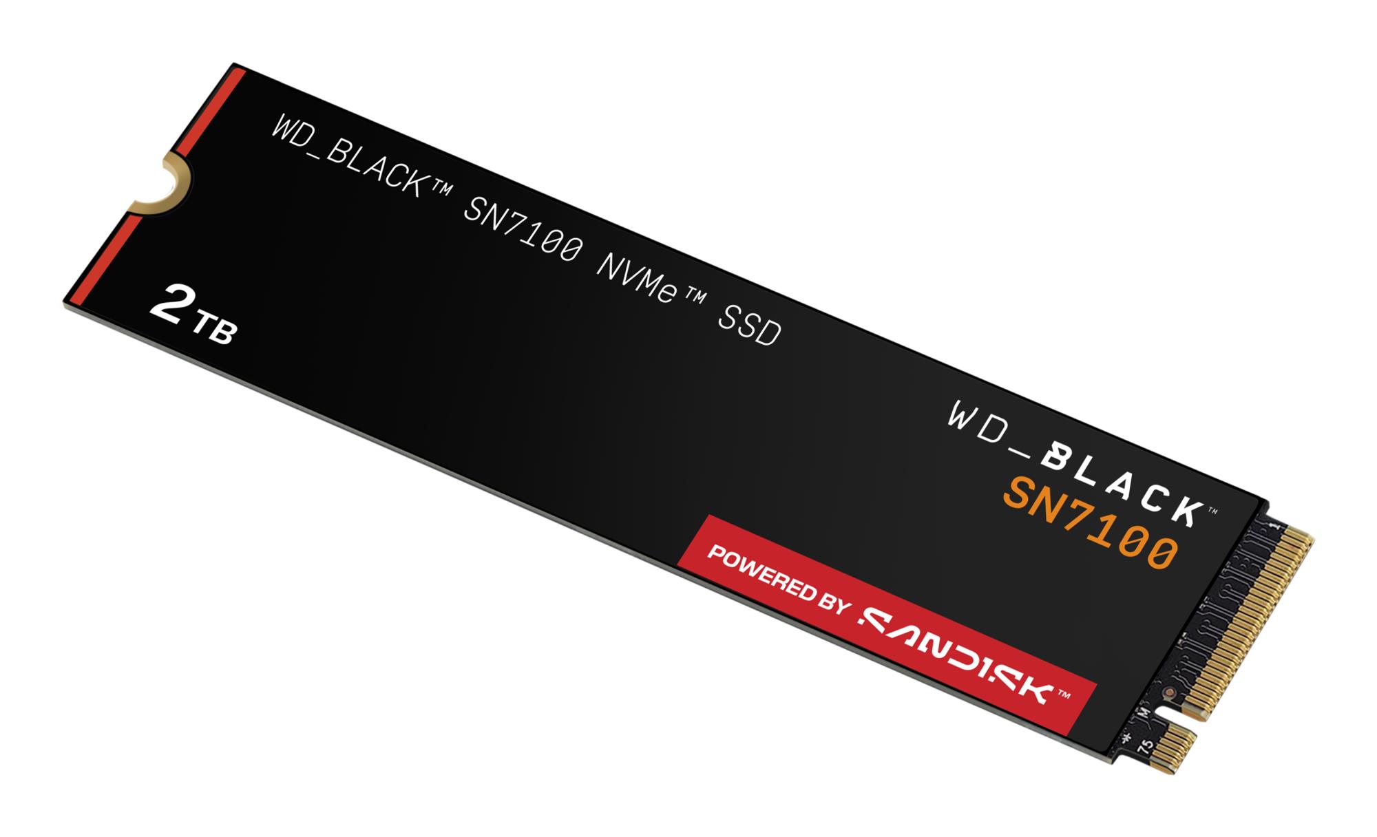 SSD SANDISK Read speed 7250 MB/s Write speed 6900 MB/s NVMe Yes PCI Express 4.0 M.2 2000 GB POWERED BY SANDISK Black SN7100 WDS200T4X0E - Image 2