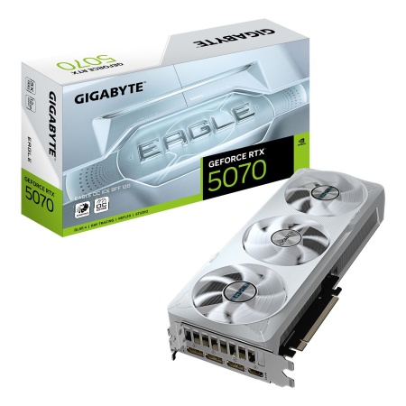 Graphics Card GIGABYTE NVIDIA GeForce RTX 5070 12 GB GDDR7 192 bit PCIE 5.0 16x GPU 2587 MHz Triple slot Fansink 1xHDMI 3xDisplayPort GV-N5070EAGLEOCICE-12GD