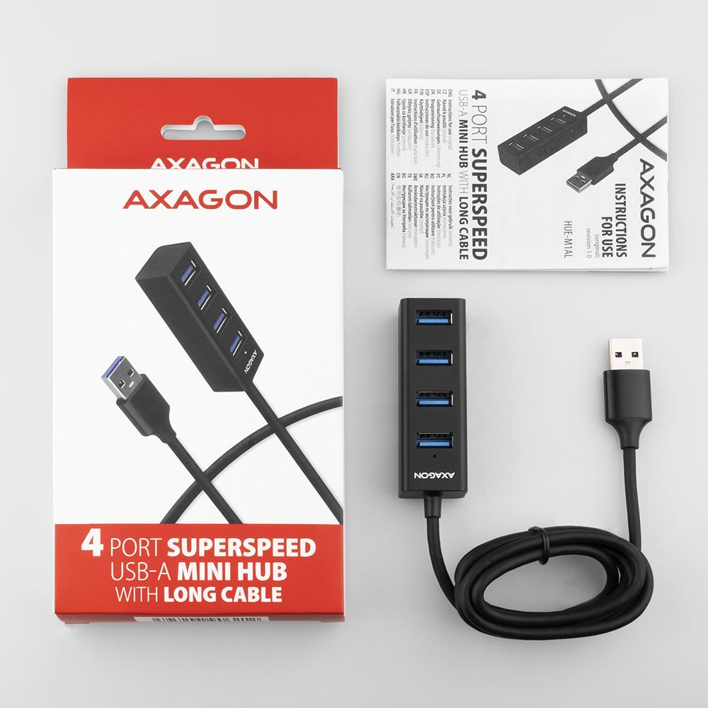I/O HUB USB3.2 4PORT MINI/1.2M HUE-M1AL AXAGON - Image 10