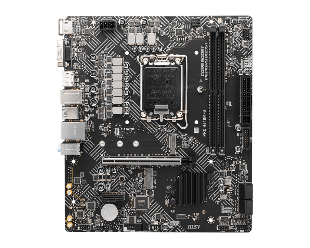 Mainboard MSI PRO H610M-G Intel H610 LGA 1700 micro ATX RAM DDR5-SDRAM 2xSlots 1xPCI Express x1 slots 1xPCI Express x16 slots 1xNumber of M.2 (M) slots PROH610M-G - Image 2