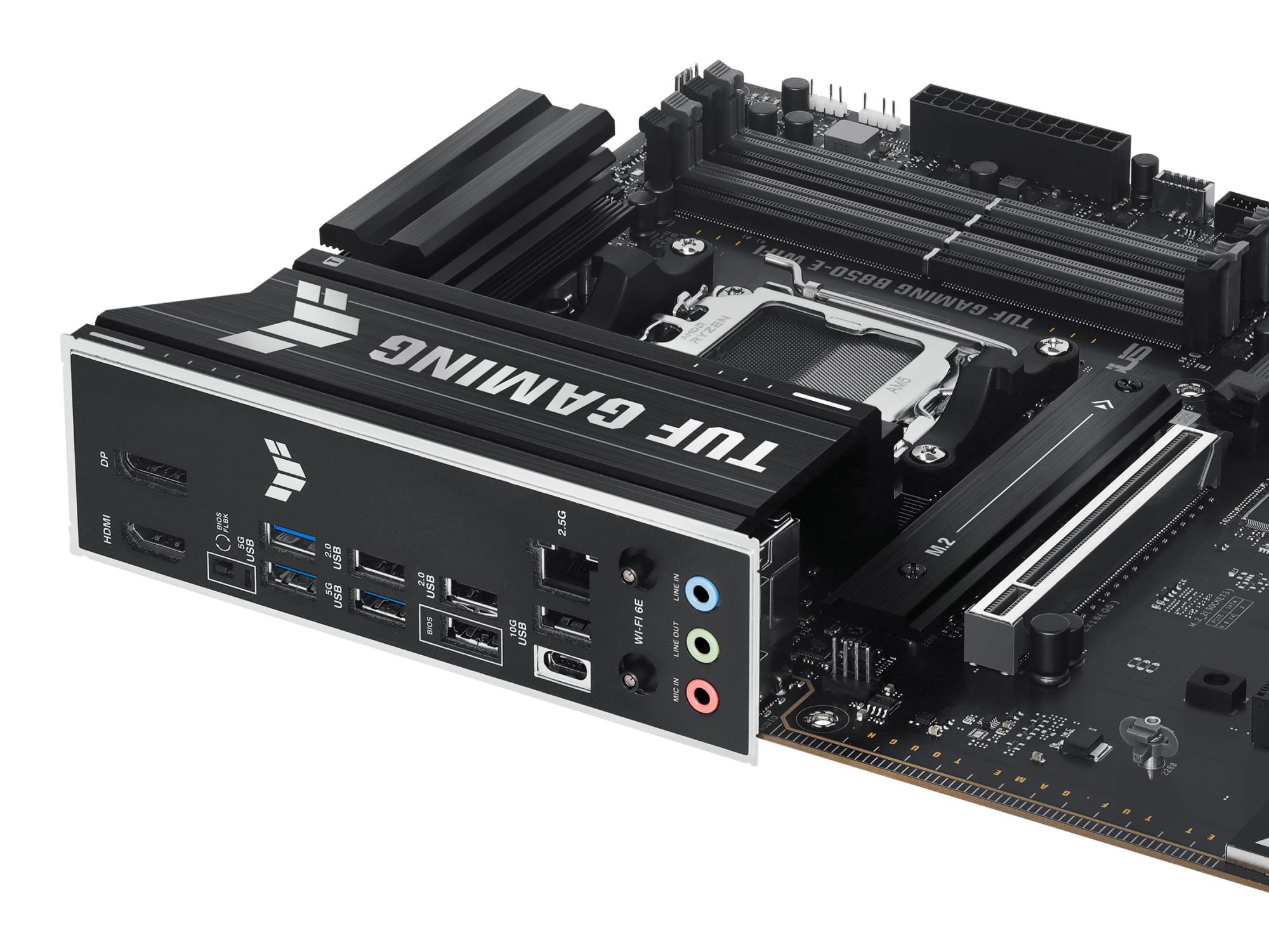 Mainboard ASUS AMD B850 SAM5 ATX Memory DDR5 Memory slots 4 1xPCI-Express 4.0 1x 1xPCI-Express 4.0 16x 1xPCI-Express 5.0 16x 3xM.2 1xHDMI 1xDisplayPort 3xUSB 2.0 4xUSB 3.2 1xUSB-C 1xRJ45 3xAudio port TUFGAMINGB850-EWIFI - Image 8