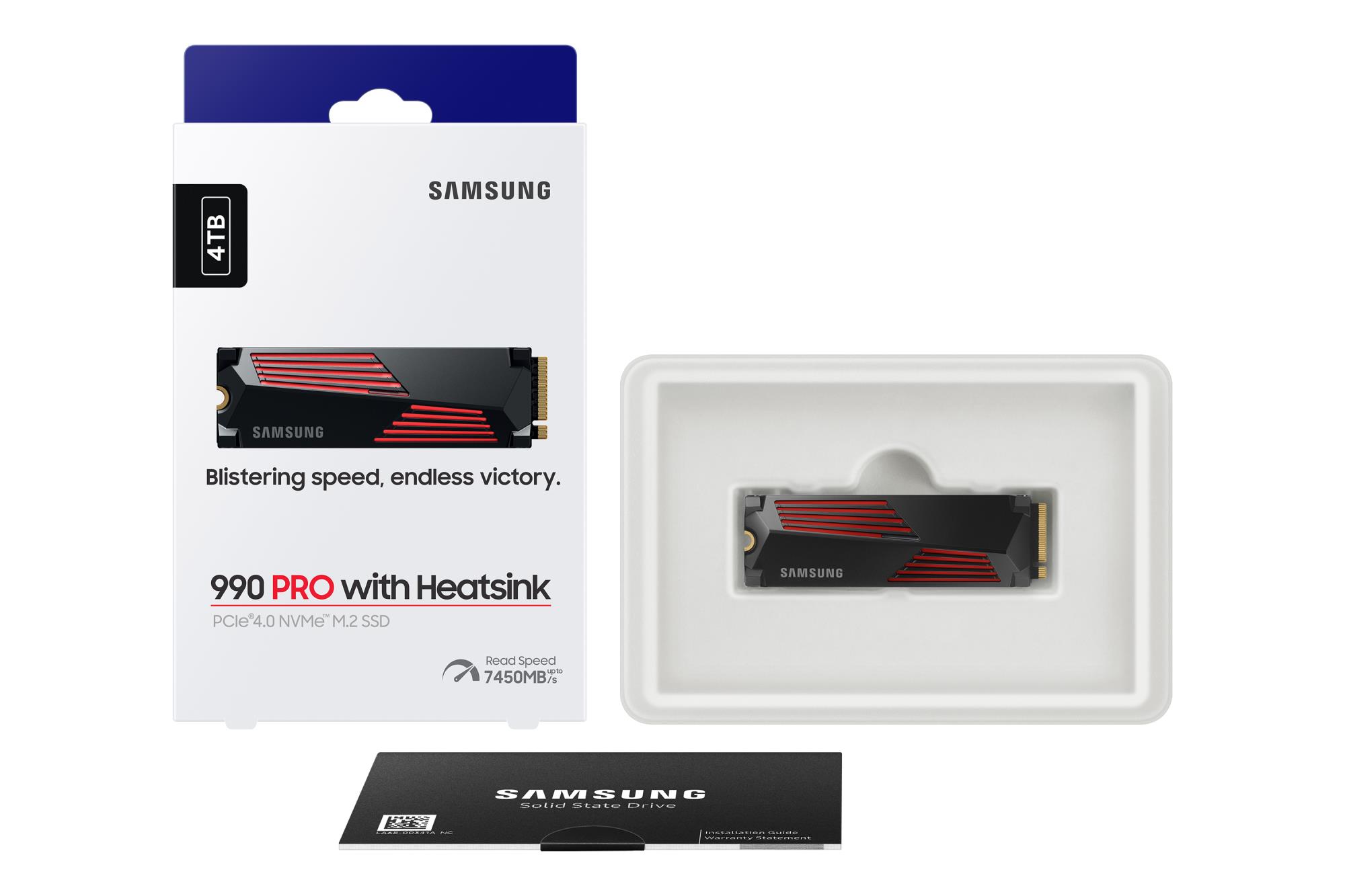 SSD SAMSUNG 990 PRO with Heatsink 4TB M.2 PCIe Gen4 NVMe TLC Write speed 6900 MBytes/sec Read speed 7450 MBytes/sec 2.3mm TBW 1200 TB MTBF 1500000 hours MZ-V9P4T0GW - Image 16