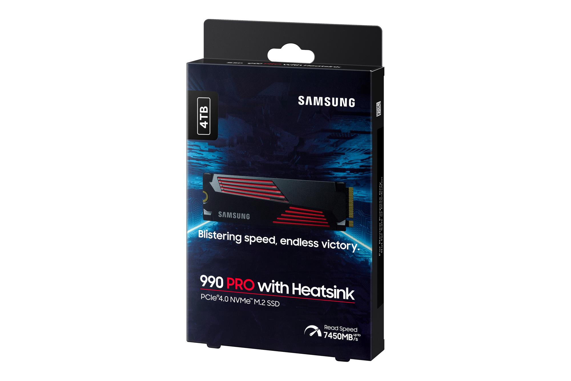 SSD SAMSUNG 990 PRO with Heatsink 4TB M.2 PCIe Gen4 NVMe TLC Write speed 6900 MBytes/sec Read speed 7450 MBytes/sec TBW 2400 TB MTBF 1500000 hours MZ-V9P4T0CW - Image 14