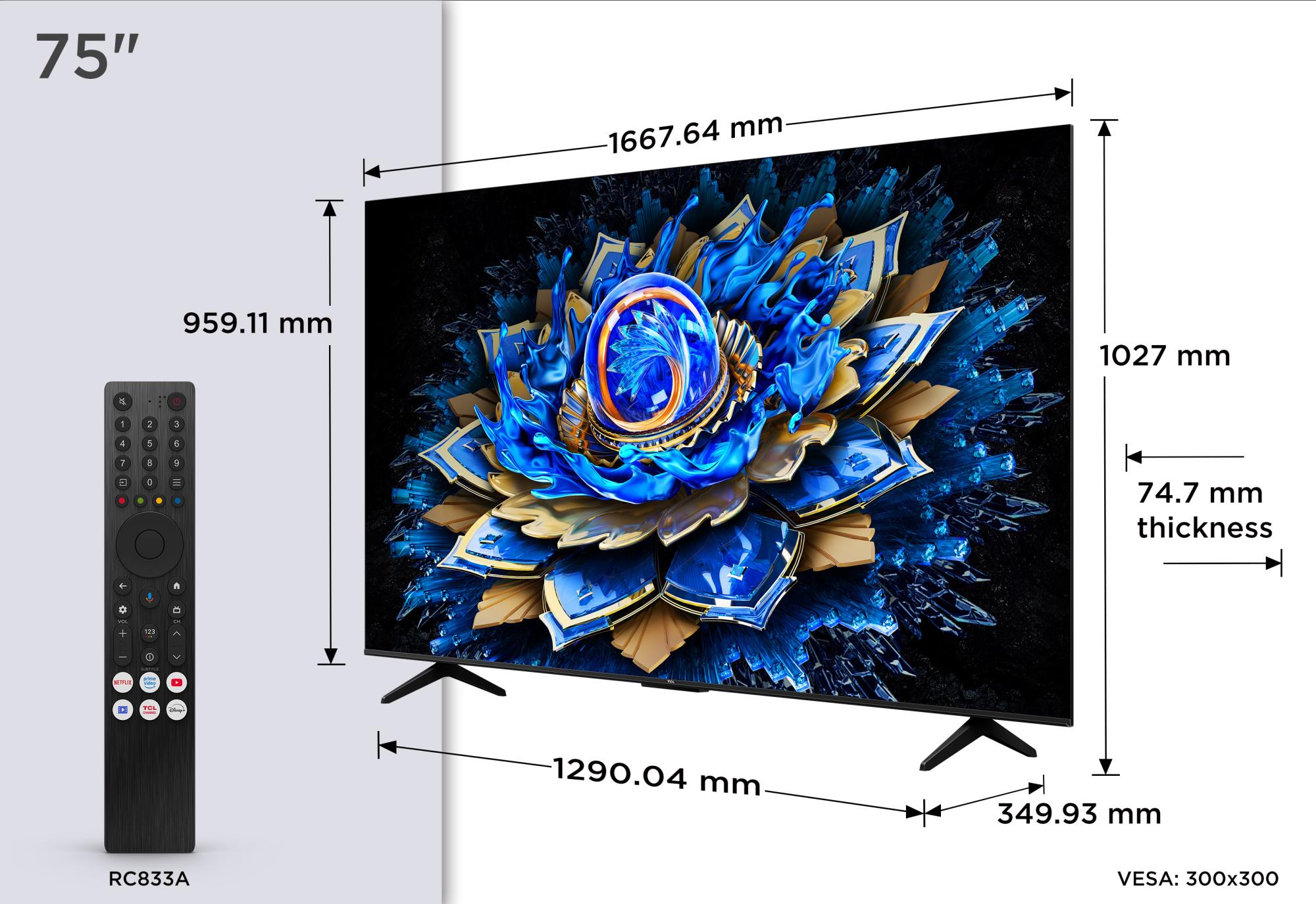 TV Set TCL 75 " 4K Ultra HD 3840 x 2160 pixels Flat 16:9 QLED 75T69C - Image 4