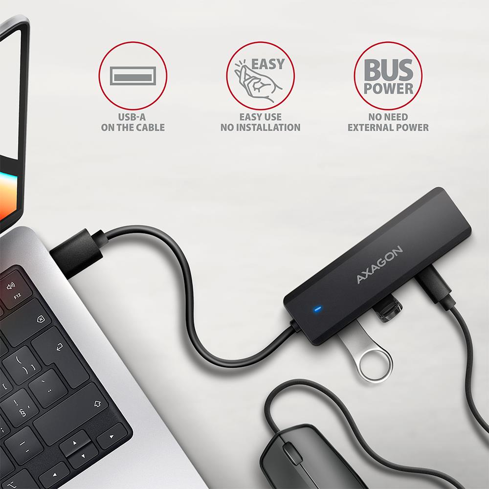 I/O HUB USB TRAVEL/0.19M HUE-C2A AXAGON - Image 2