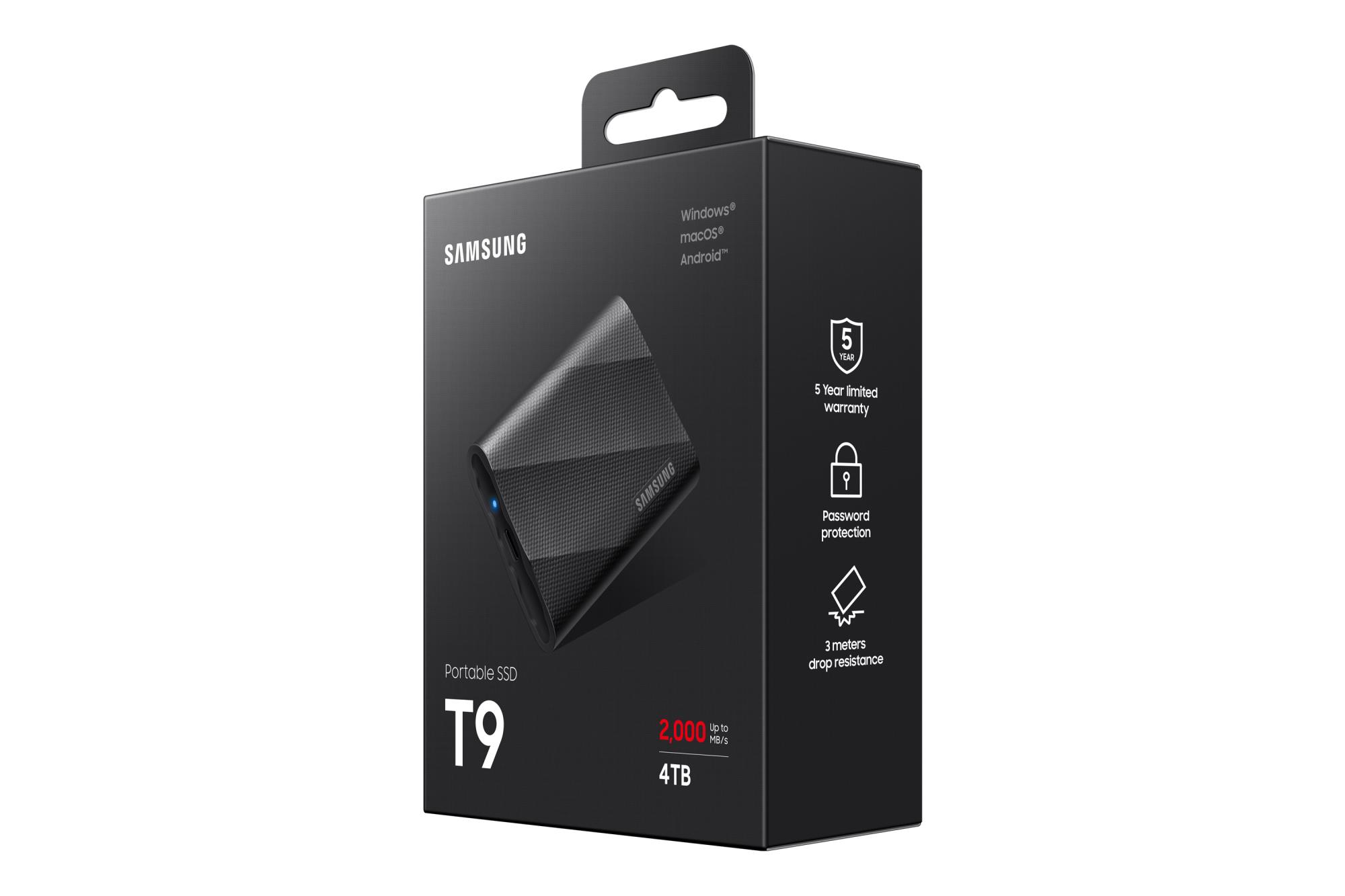 External SSD SAMSUNG T9 4TB USB 3.2 Write speed 2000 MBytes/sec Read speed 2000 MBytes/sec MU-PG4T0B/EU - Image 11