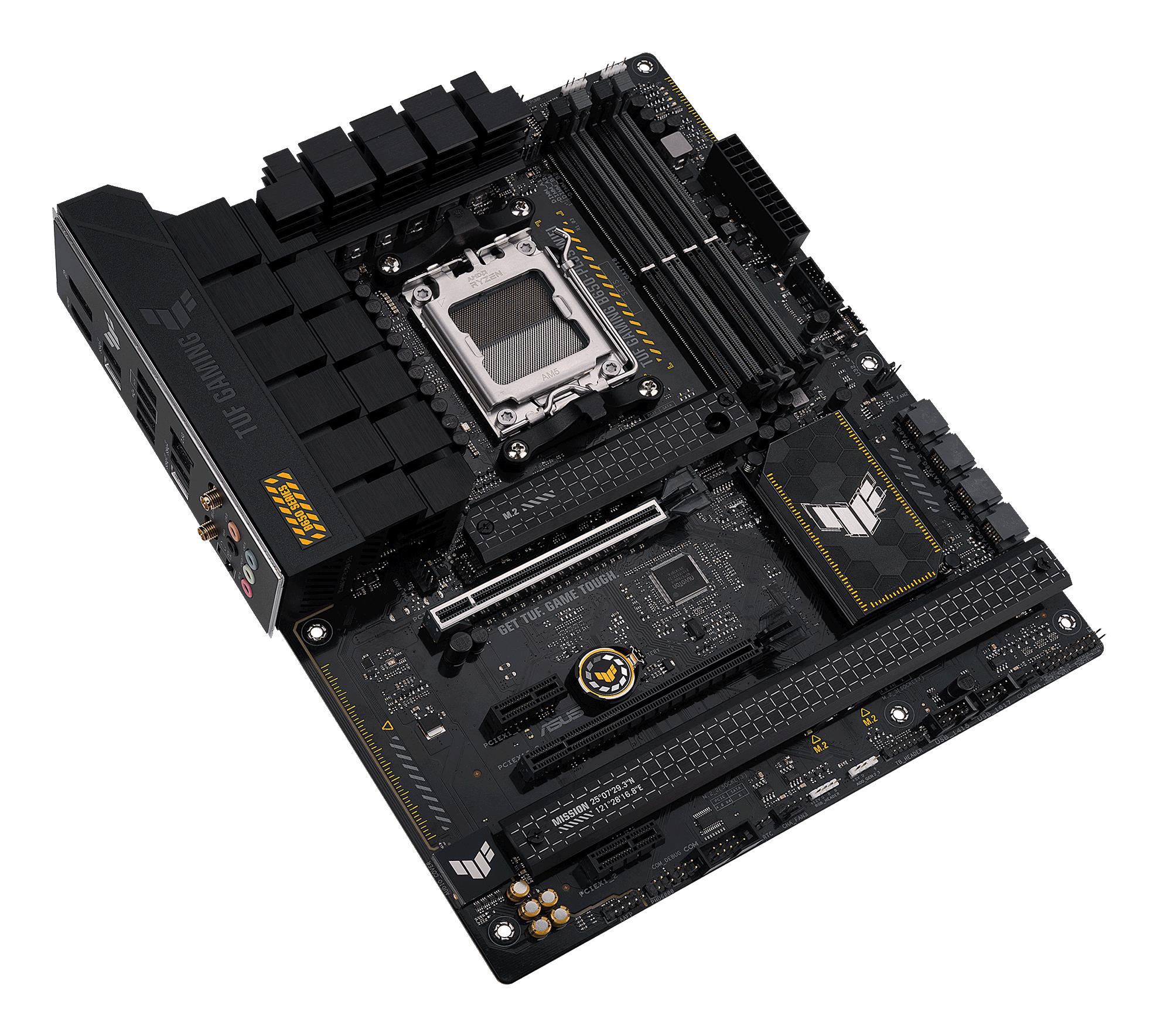 Mainboard ASUS AMD B650 SAM5 ATX Memory DDR5 Memory slots 4 2xPCI-Express 4.0 1x 2xPCI-Express 4.0 16x 3xM.2 1xHDMI 1xDisplayPort 4xUSB 2.0 2xUSB 3.2 2xUSB-C 1xRJ45 5xAudio port TUFGAMINGB650-PLUSWIFI - Image 7