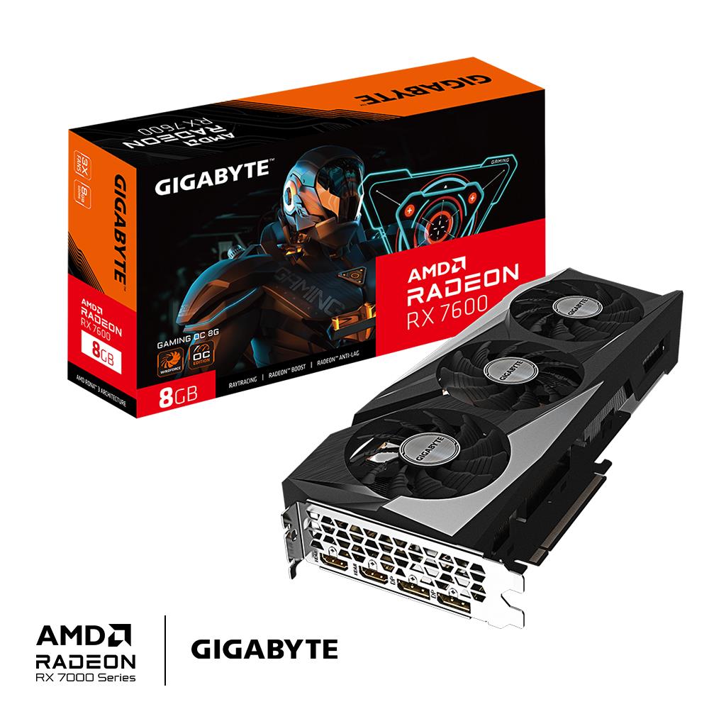 Graphics Card GIGABYTE AMD Radeon RX 7600 8 GB GDDR6 128 bit PCIE 4.0 16x 2xHDMI 2xDisplayPort GV-R76GAMINGOC-8GD1.1 - Image 2