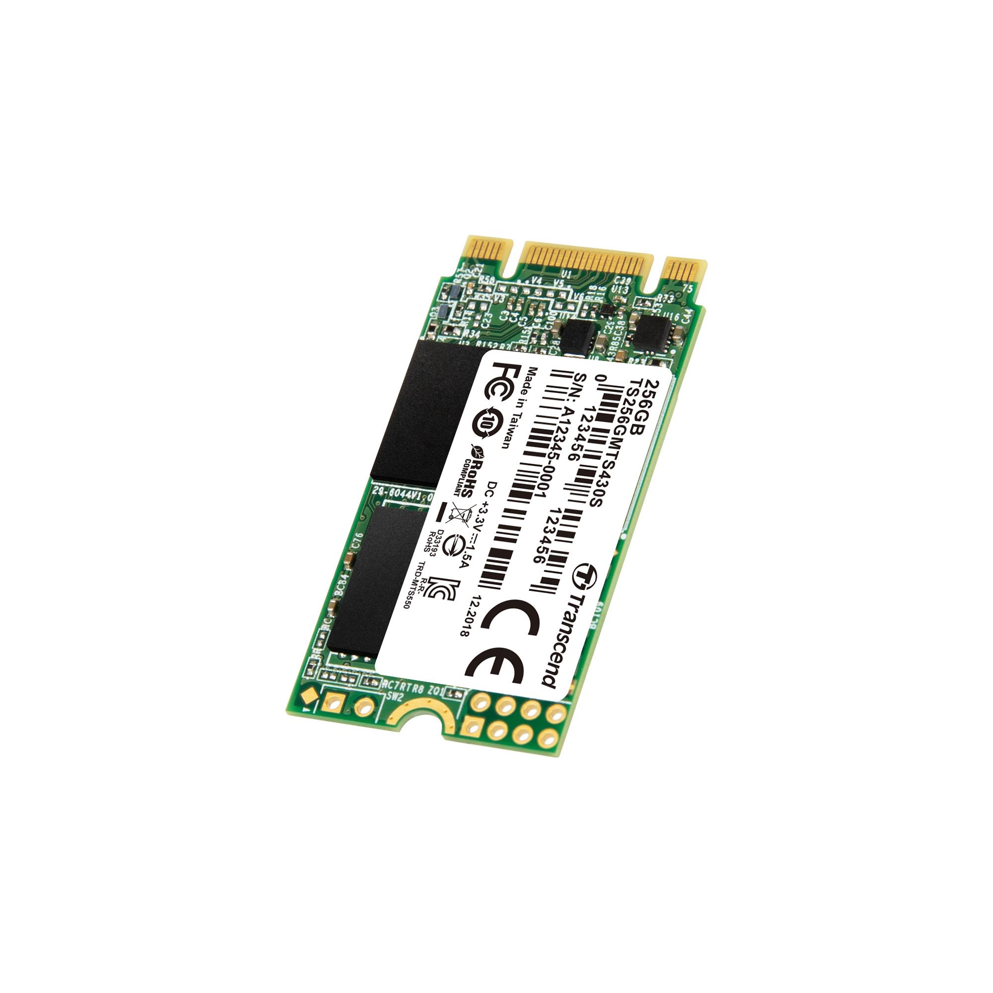 SSD TRANSCEND 430S 256GB M.2 SATA 3.0 TLC Write speed 400 MBytes/sec Read speed 530 MBytes/sec MTBF 1000000 hours TS256GMTS430S - Image 4