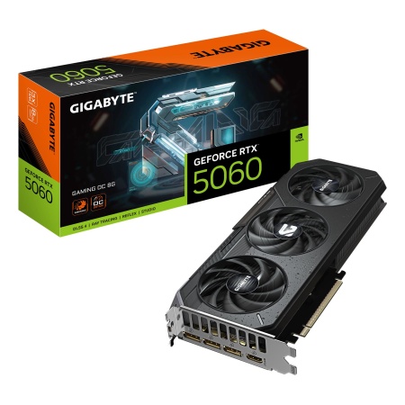 Graphics Card GIGABYTE NVIDIA GeForce RTX 5060 2595 MHz 8 GB GDDR7 128 bit PCI Express 5.0 Active GV-N5060GAMINGOC-8GD