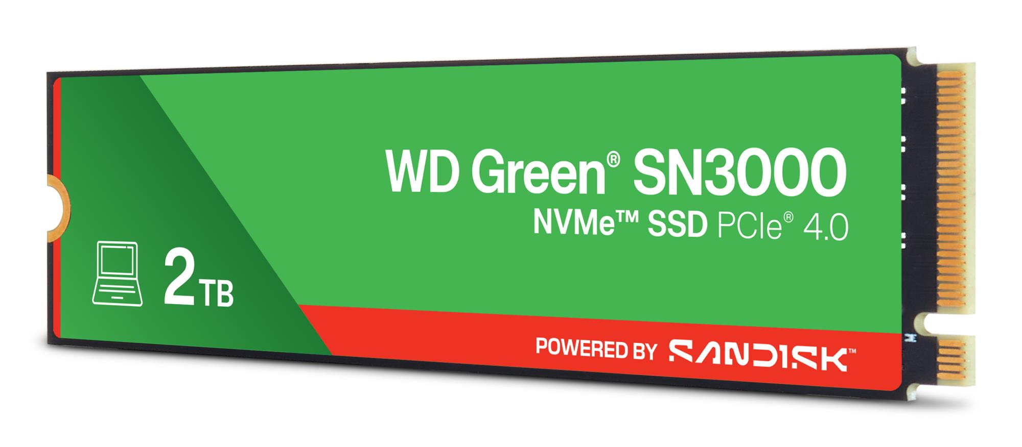 SSD SANDISK Read speed 5000 MB/s Write speed 4200 MB/s NVMe Yes PCI Express 4.0 M.2 2048 GB POWERED BY SANDISK Green WDS200T4G0E - Image 2