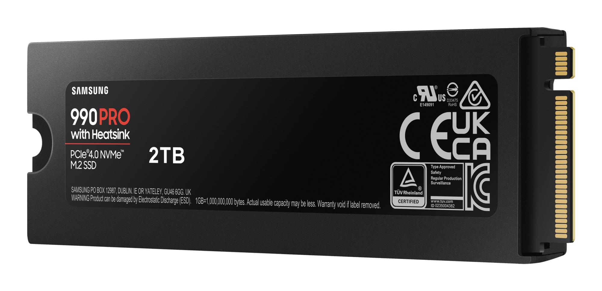 SSD SAMSUNG 990 PRO with Heatsink 2TB M.2 PCIE NVMe MLC Write speed 6900 MBytes/sec Read speed 7450 MBytes/sec 2.3mm TBW 1200 TB MTBF 1500000 hours MZ-V9P2T0GW - Image 4