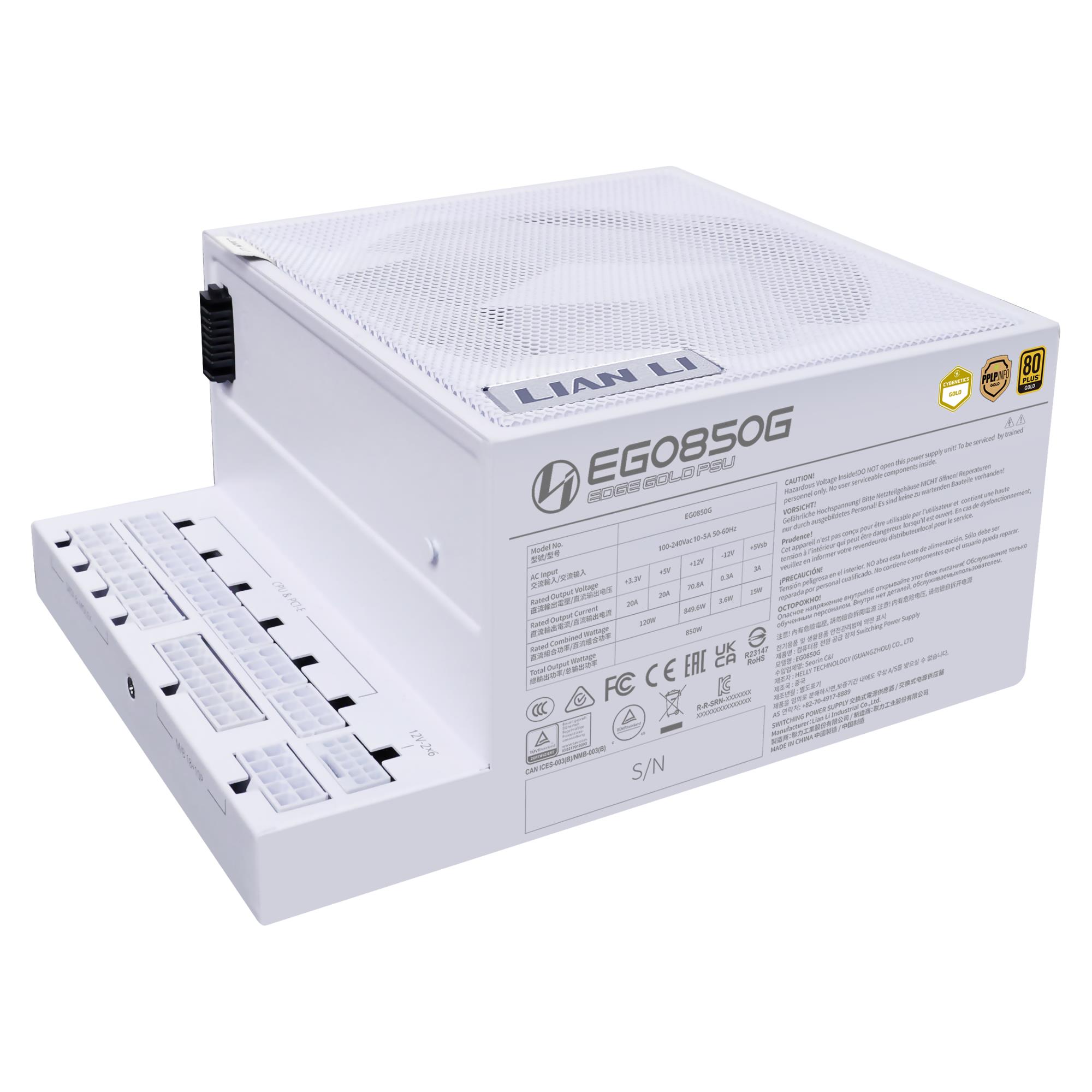 Power Supply LIAN LI EDGE GOLD 850 850 Watts Efficiency 80 PLUS GOLD PFC Active G9P.EG0850G.W000.EU
