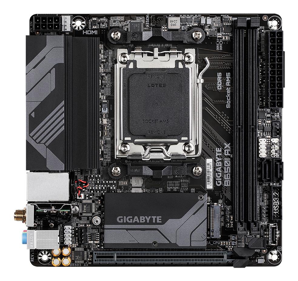 Mainboard GIGABYTE AMD B650 Socket AM5 mini ITX RAM DDR5-SDRAM 2xSlots Wi-Fi Yes Bluetooth Yes 1xNumber of M.2 (M) slots B650IAX1.2 - Image 2