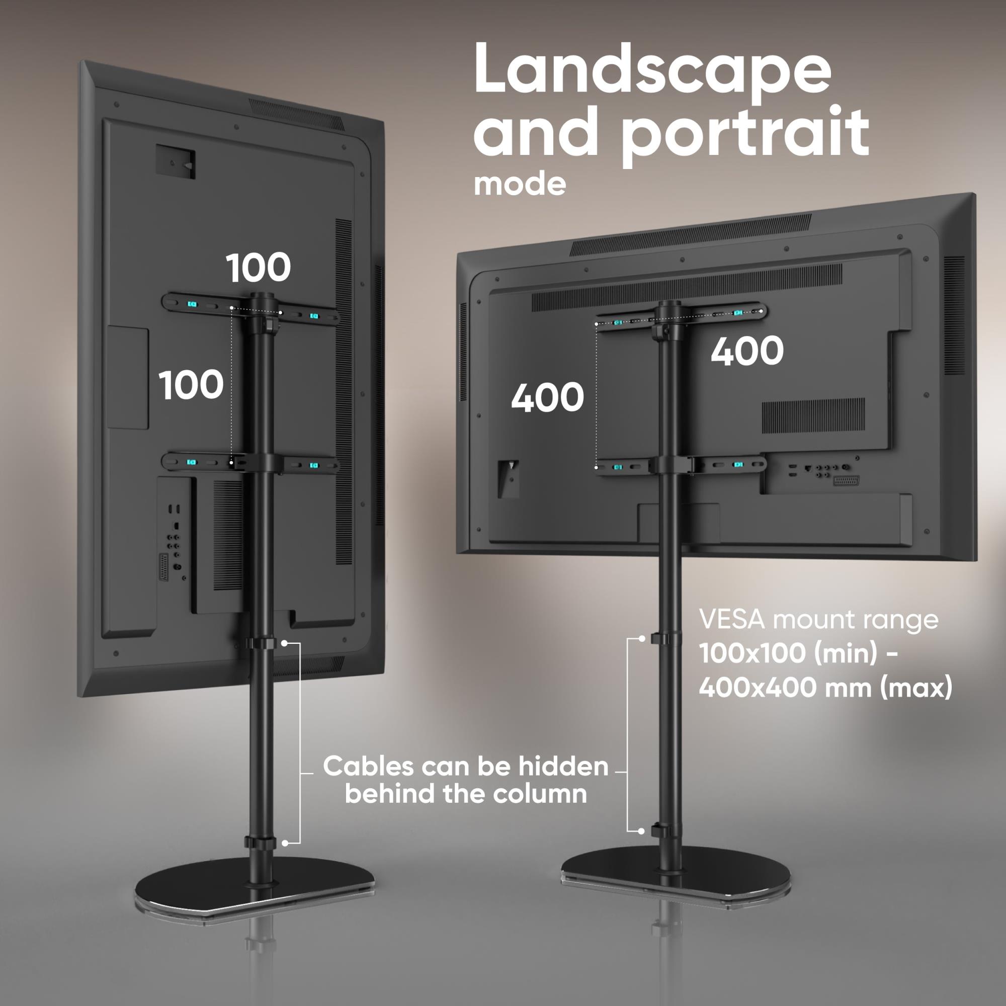 TV SET ACC FLOOR STAND /30-60"/BLACK TS5060-B ONKRON - Image 5