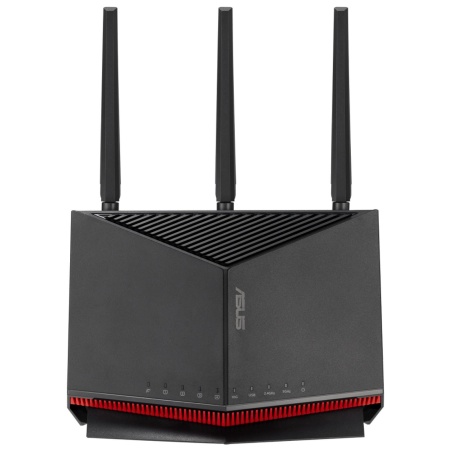 Wireless Router ASUS 6800 Mbps Mesh Wi-Fi 5 Wi-Fi 6 Wi-Fi 6e Wi-Fi 7 IEEE 802.11a IEEE 802.11b IEEE 802.11g IEEE 802.11n IEEE 802.11ac IEEE 802.11ax USB 2.0 3x2.5GbE LAN  WAN ports 2 Number of antennas 4 RT-BE86U