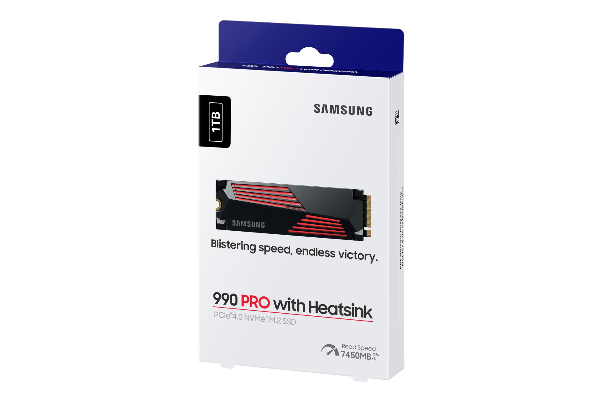 SSD SAMSUNG 990 PRO with Heatsink 1TB M.2 PCIE NVMe MLC Write speed 6900 MBytes/sec Read speed 7450 MBytes/sec 2.3mm TBW 600 TB MTBF 1500000 hours MZ-V9P1T0GW - Image 10