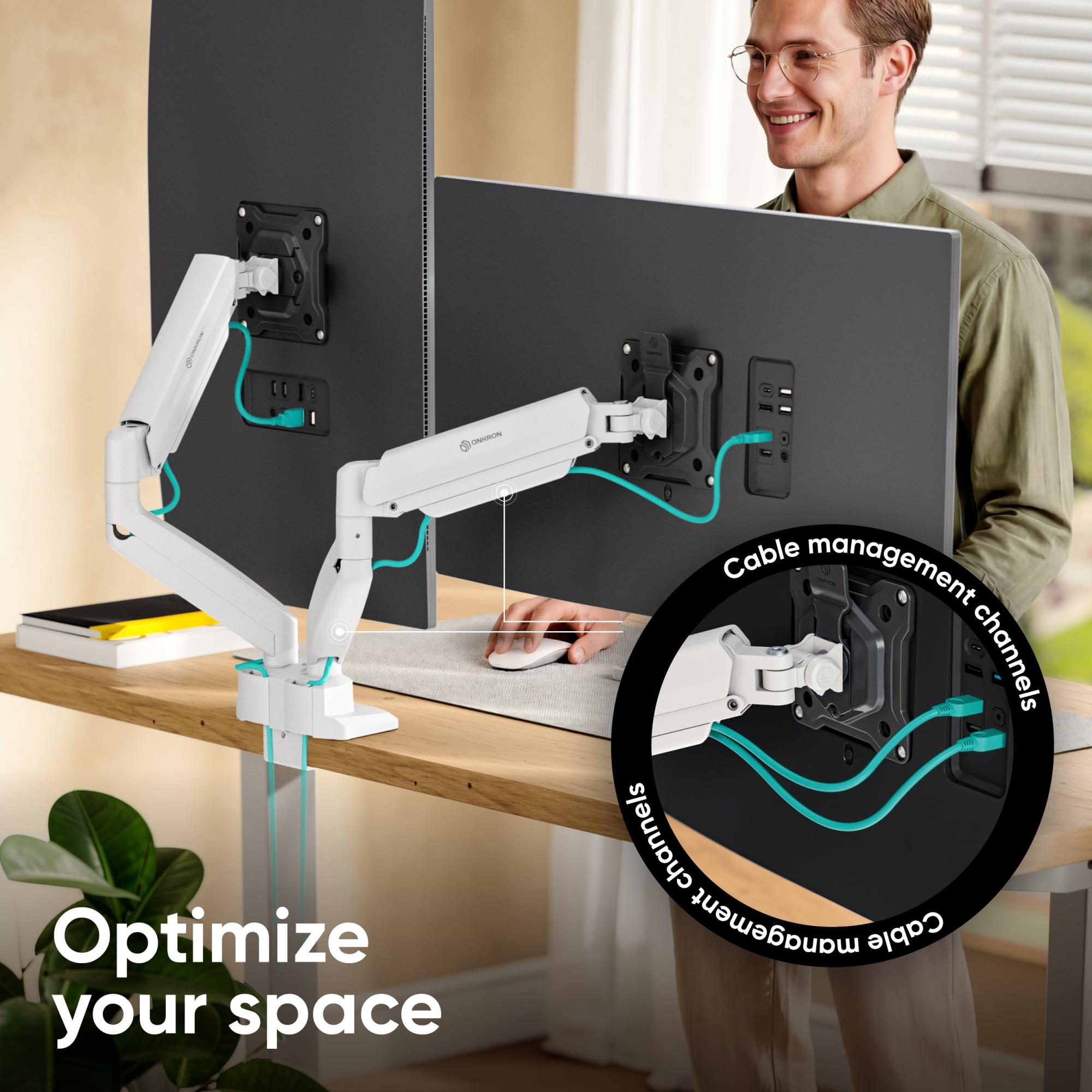 MONITOR ACC DESK MOUNT/13-32" BLK/WHT G160-BW ONKRON - Image 6