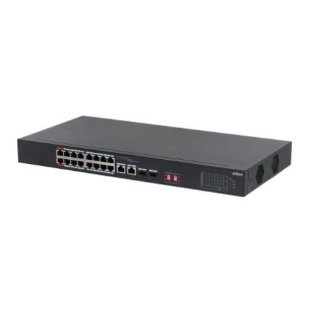 Switch DAHUA S3218-16ET-135 Switch type Unmanaged Switch layer L2 Rack mounting Yes Stackable Yes Form factor 1U 16xRJ-45 ports RJ-45 Ports Type Gigabit Ethernet (10/100/1000) 2xSFP module slots quantity Power over Ethernet (PoE) Yes 2xPower over Ethernet (PoE) ports quantity Total Power over Ethernet (PoE) budget 135 W S3218-16ET-135