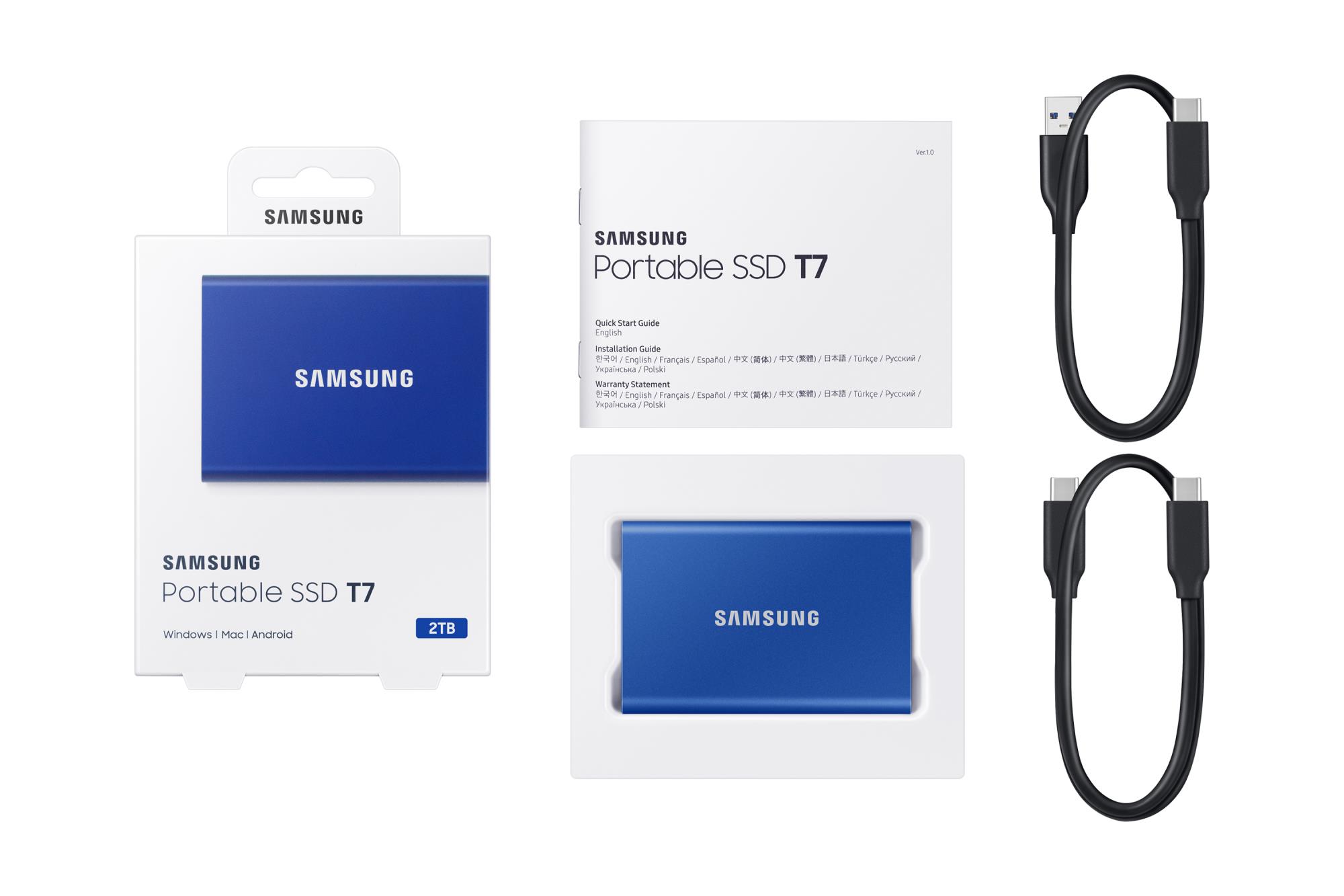 External SSD SAMSUNG T7 2TB USB 3.2 Write speed 1000 MBytes/sec Read speed 1050 MBytes/sec MU-PC2T0H/WW - Image 12
