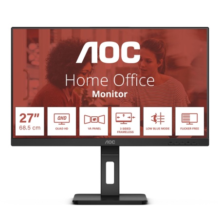 LCD Monitor AOC 27 " 2560 x 1440 pixels Quad HD Native aspect ratio 16:9 Flat Q27E3UMF