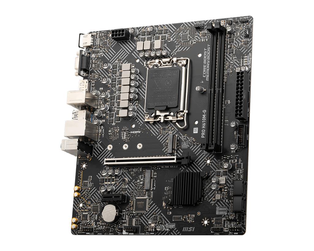 Mainboard MSI PRO H610M-G Intel H610 LGA 1700 micro ATX RAM DDR5-SDRAM 2xSlots 1xPCI Express x1 slots 1xPCI Express x16 slots 1xNumber of M.2 (M) slots PROH610M-G - Image 3