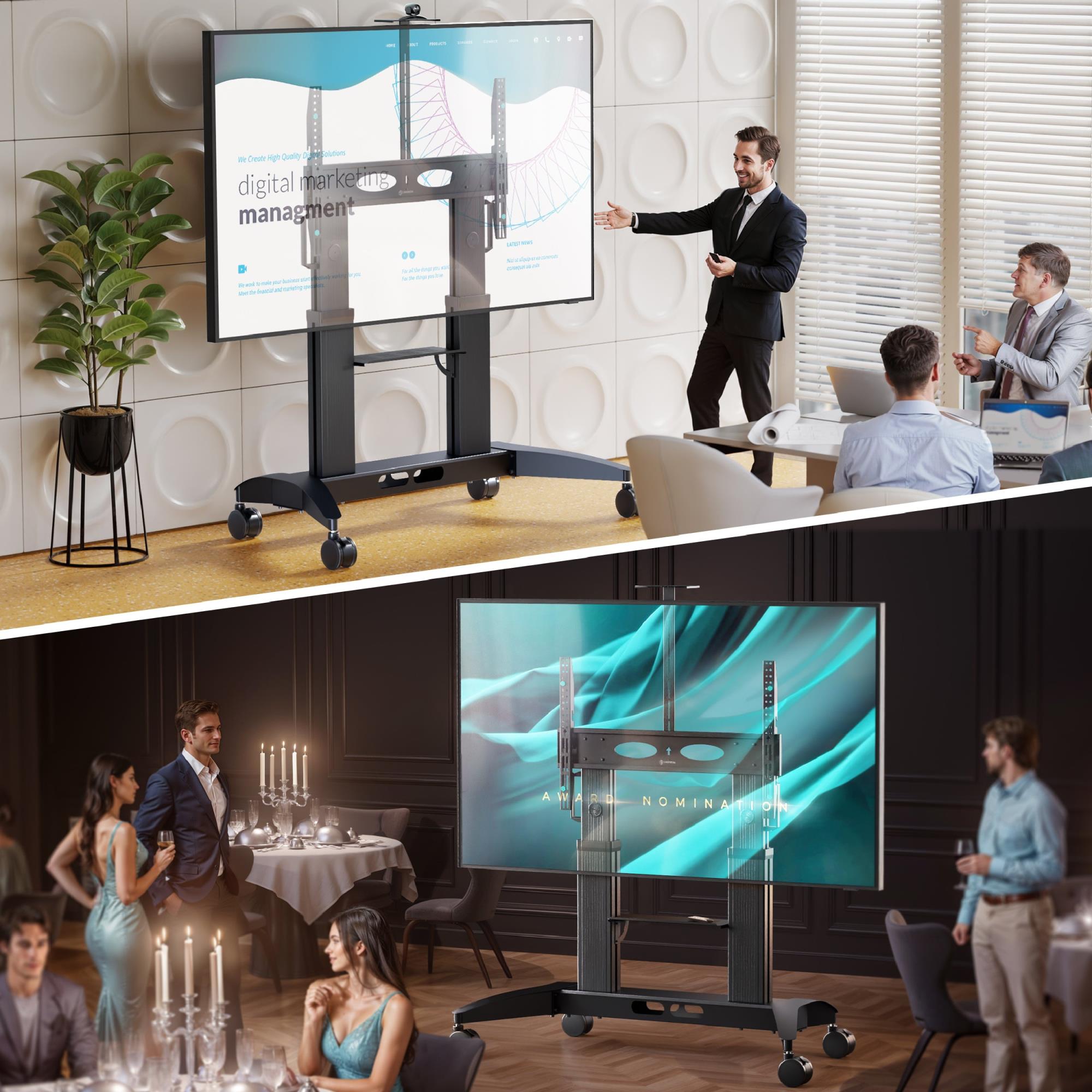 TV SET ACC MOBILE STAND/70-110" BLACK TS2821-B ONKRON - Image 2