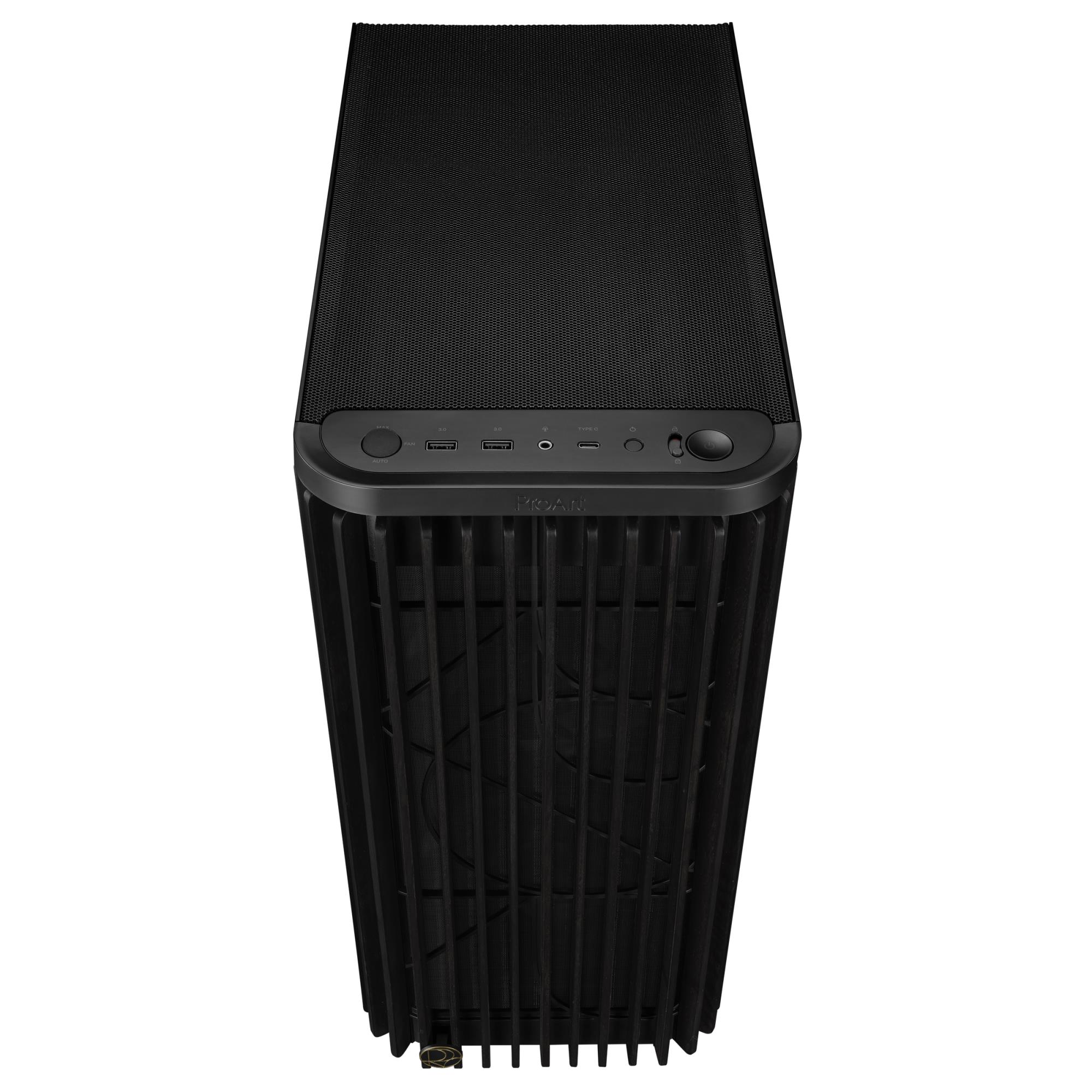 Case ASUS ProArt PA401 Wood Edition - Tempered Glass Panel MidiTower Case product features Transparent panel Not included ATX Colour Black PROARTPA401WOODTGPWM - Image 4