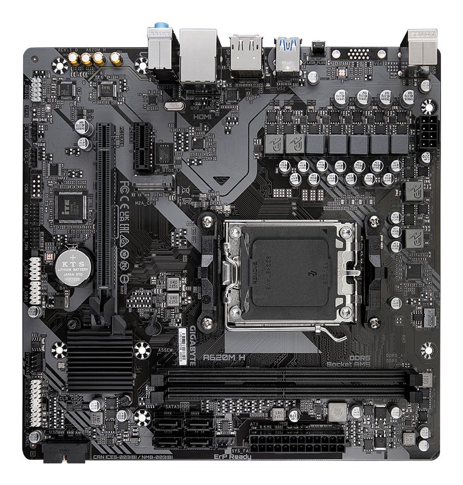Mainboard GIGABYTE AMD A620 Socket AM5 micro ATX RAM DDR5-SDRAM 2xSlots 1xPCI Express x1 slots 1xPCI Express x16 slots 1xNumber of M.2 (M) slots A620M H 2.2 A620MH2.2 - Image 9