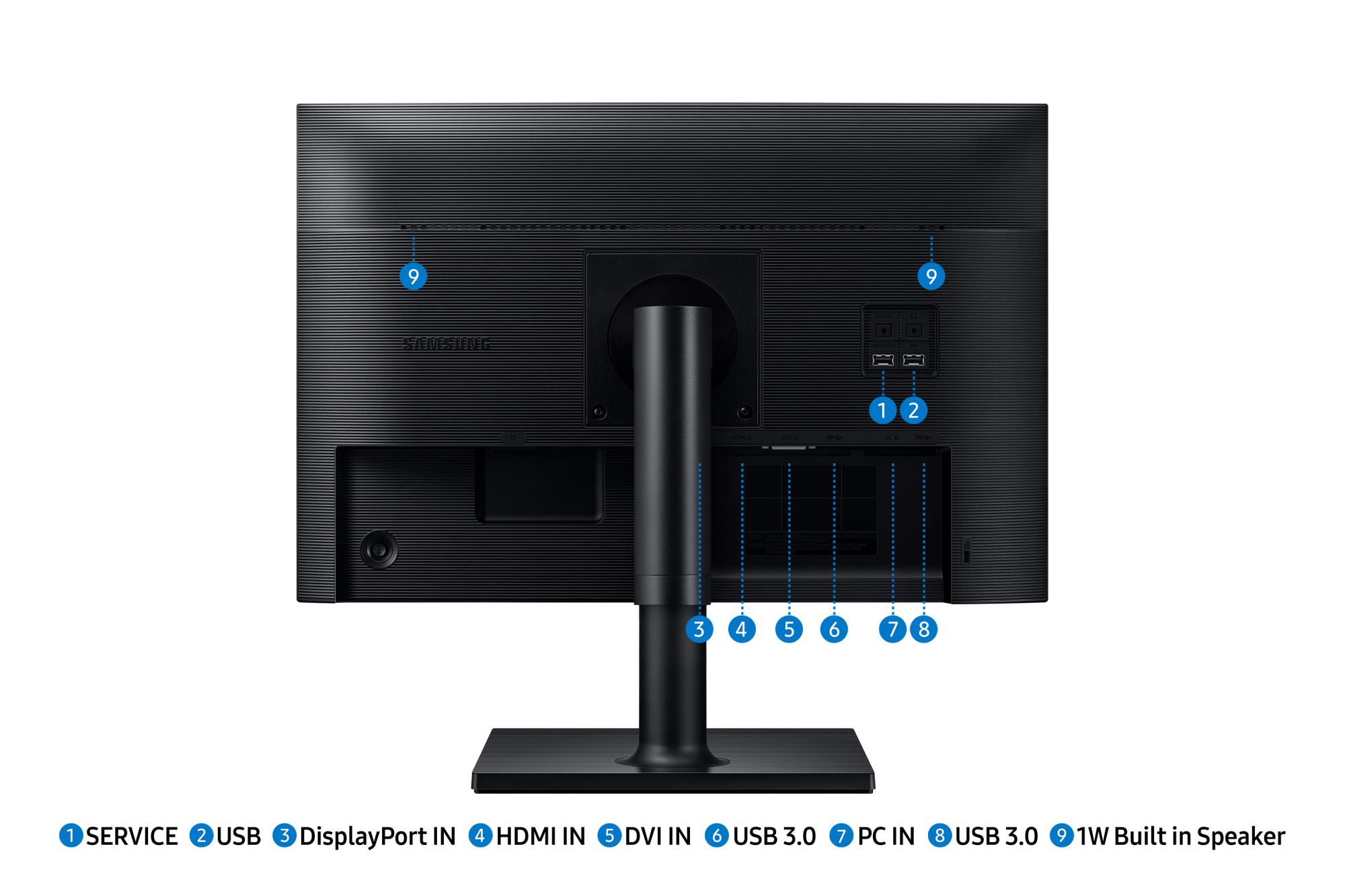 LCD Monitor SAMSUNG T45F 24" Business Panel IPS 1920x1200 16:10 75Hz Speakers Swivel Pivot Height adjustable Tilt Colour Black LF24T450GYUXEN - Image 25
