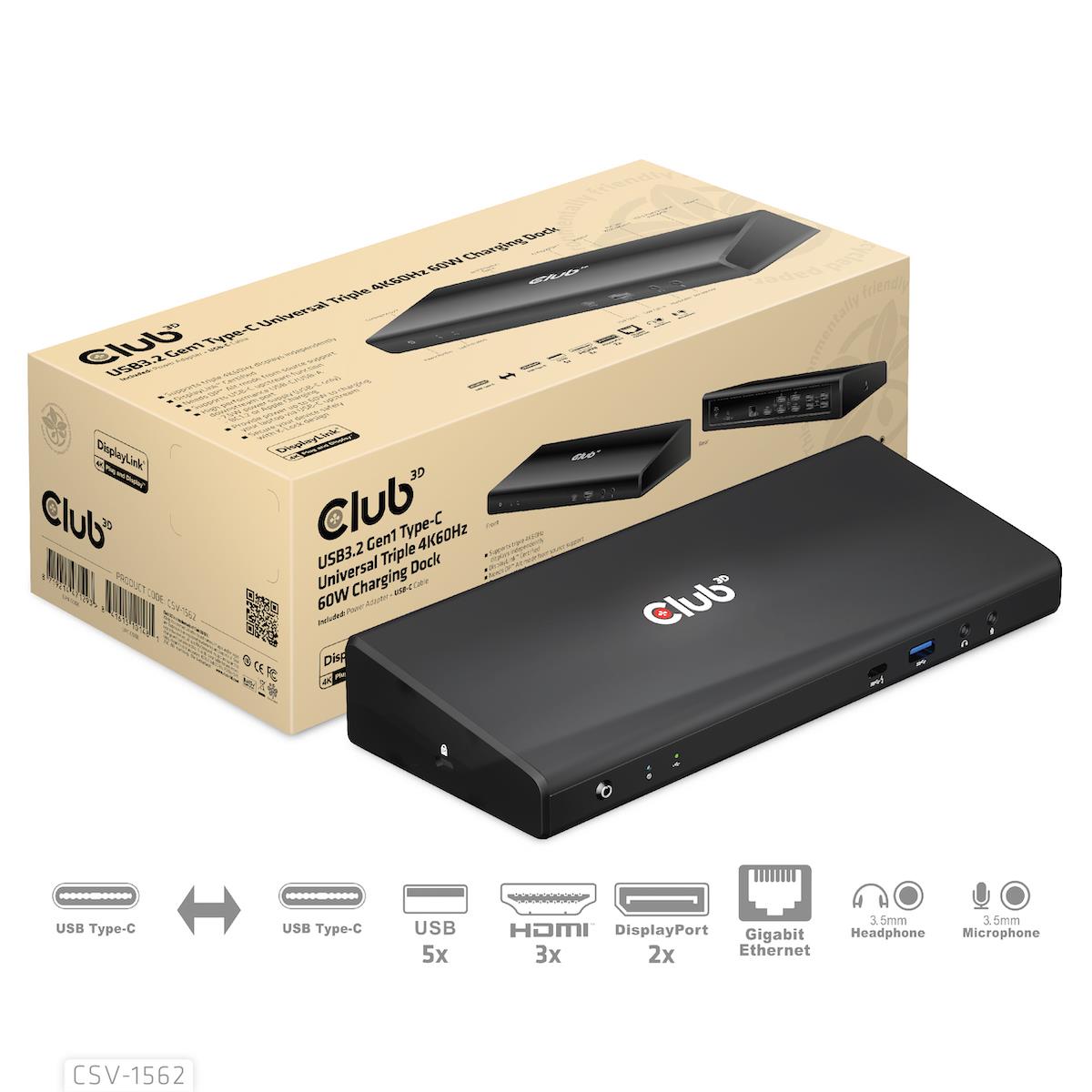 NB ACC DOCKING STATION/USB-C 60W CSV-1562 CLUB3D - Image 6