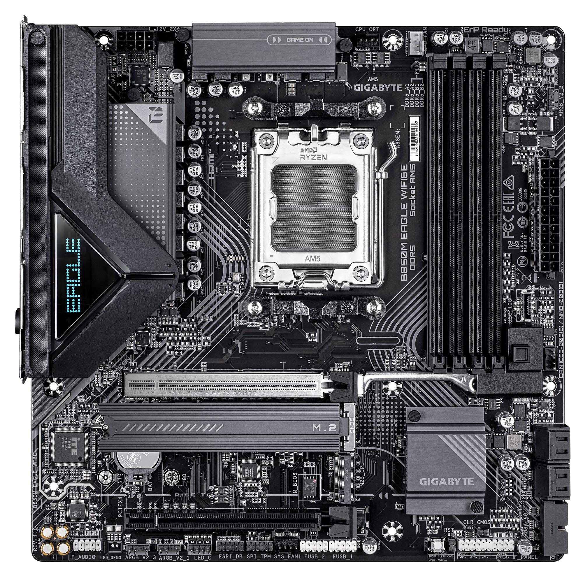 Mainboard GIGABYTE AMD B850 SAM5 Micro-ATX Memory DDR5 Memory slots 4 B850MEAGLEWF6E - Image 2