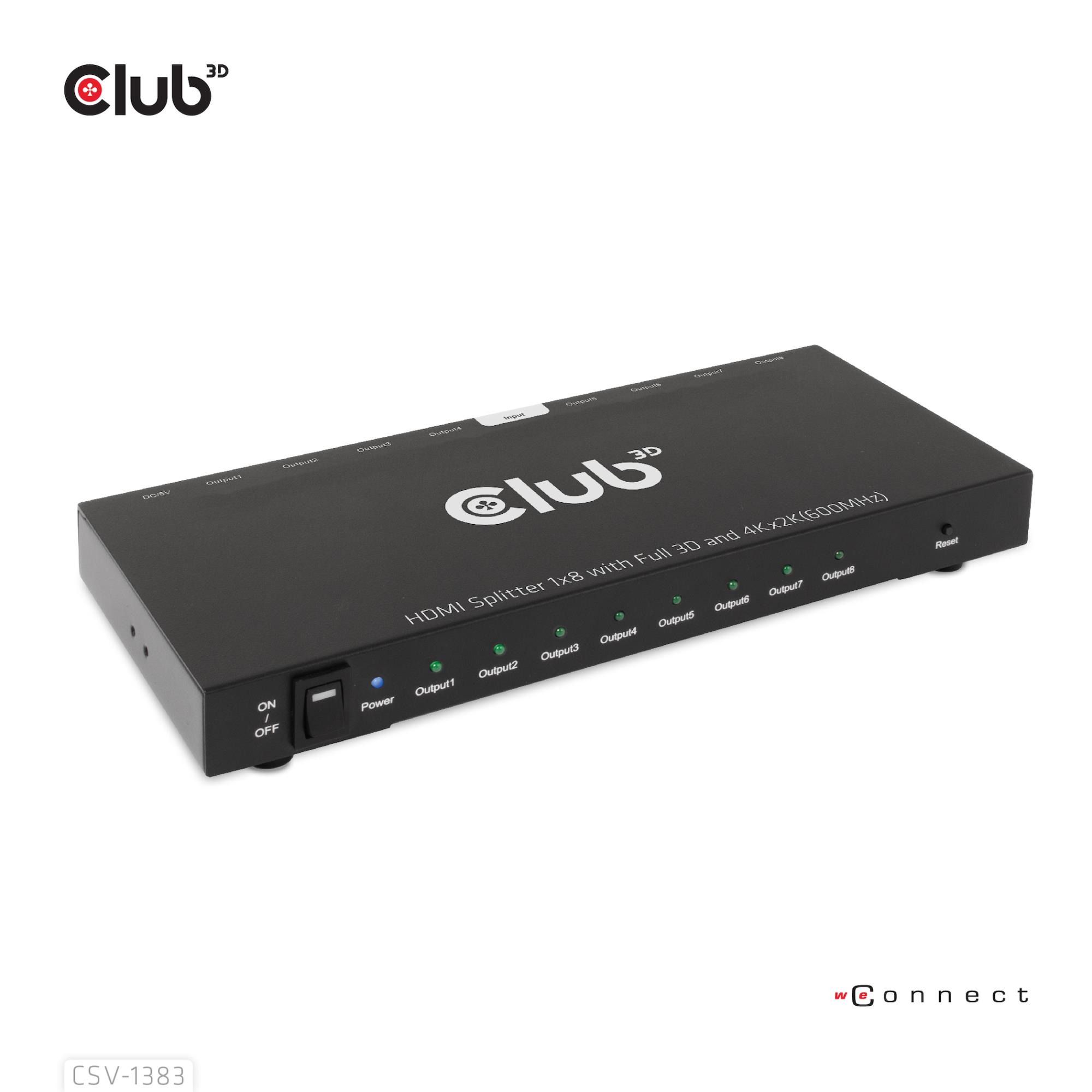 VIDEO SPLITTER HDMI 8PORT/3D 4K 60HZ CSV-1383 CLUB3D - Image 2