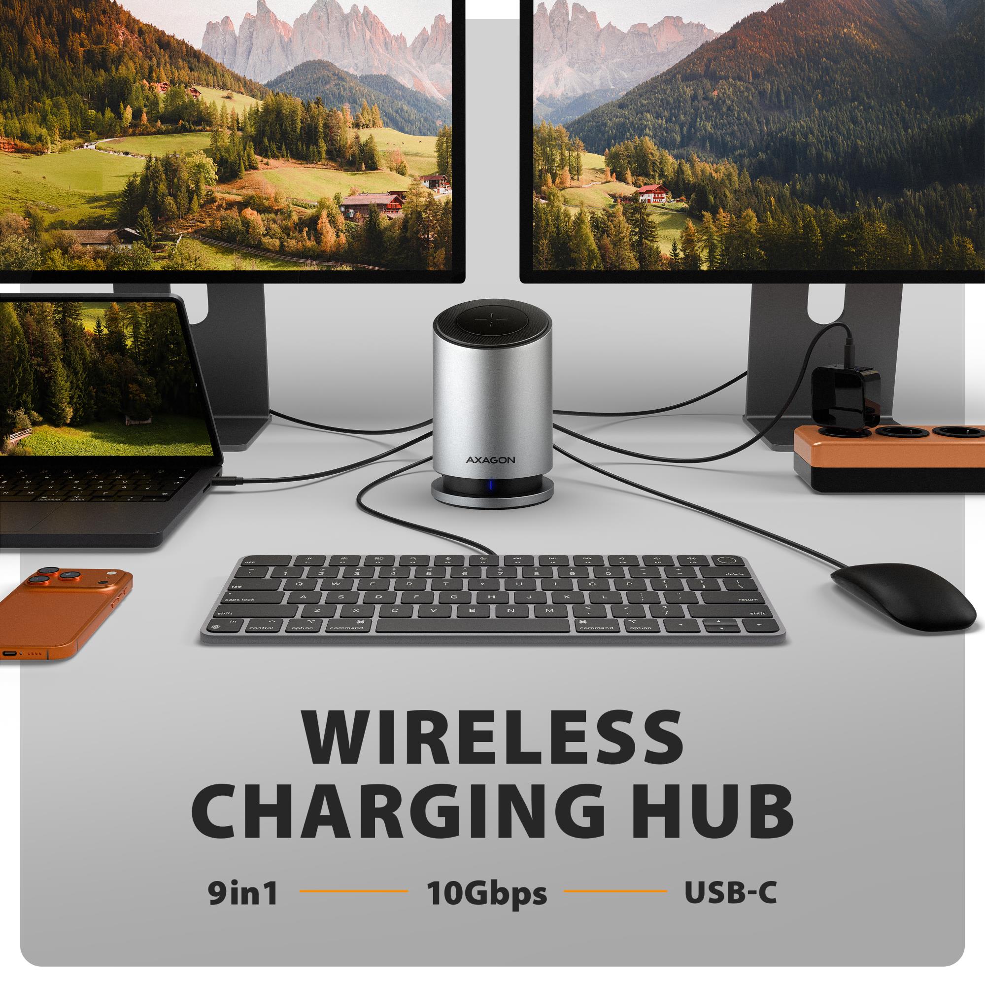 I/O HUB USB-C 9IN1 WRL/0.6M HMC-WL9 AXAGON - Image 2