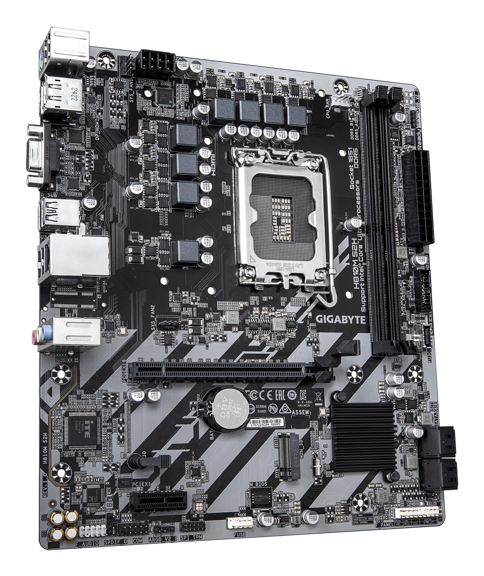 Mainboard GIGABYTE LGA1851 Micro-ATX Memory DDR5 Memory slots 2 H810MS2H - Image 3