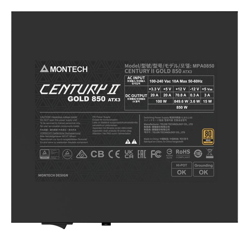 Power Supply MONTECH CENTURY II ATX 850 W CENTURYII850 - Image 5