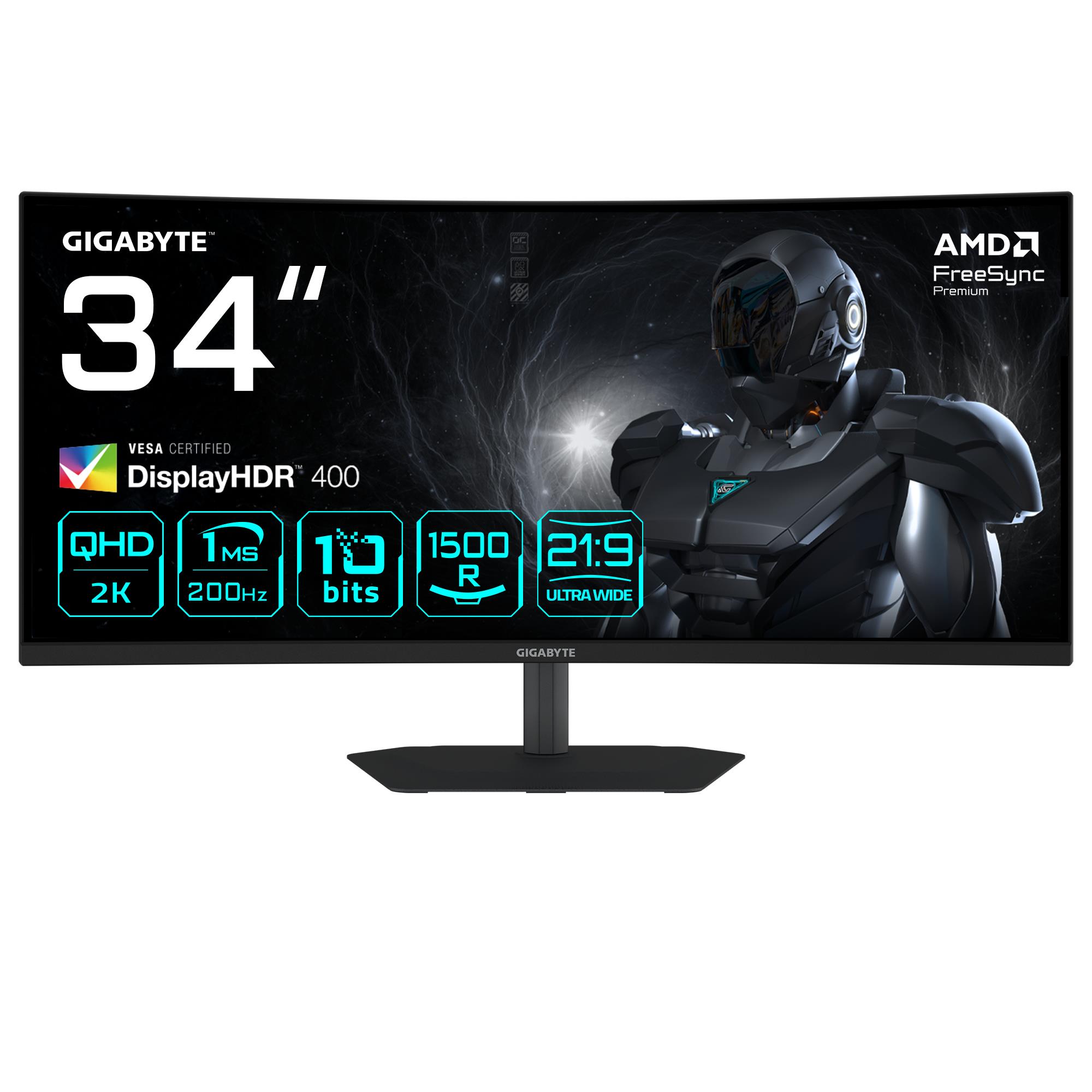 LCD Monitor GIGABYTE 34 " 3440 x 1440 pixels UltraWide Quad HD Native aspect ratio 21:9 LED Curved G34WQC2EK