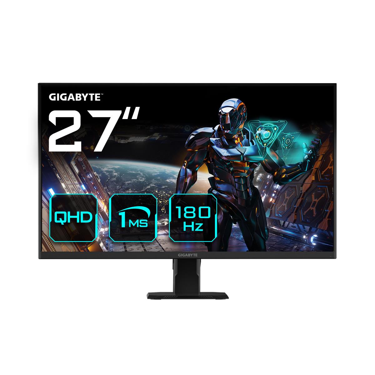 LCD Monitor GIGABYTE GS27QA EU 27" Gaming Panel IPS 2560x1440 16:9 180 ?? 1 ms Colour Black GS27QAEU