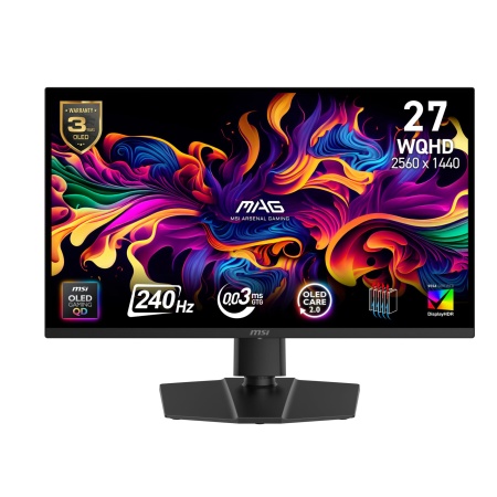 Monitor MSI 26.5 " 2560 x 1440 pixels Wide Quad HD Native aspect ratio 16:9 QD-OLED Flat MAG271QPQDOLEDX24
