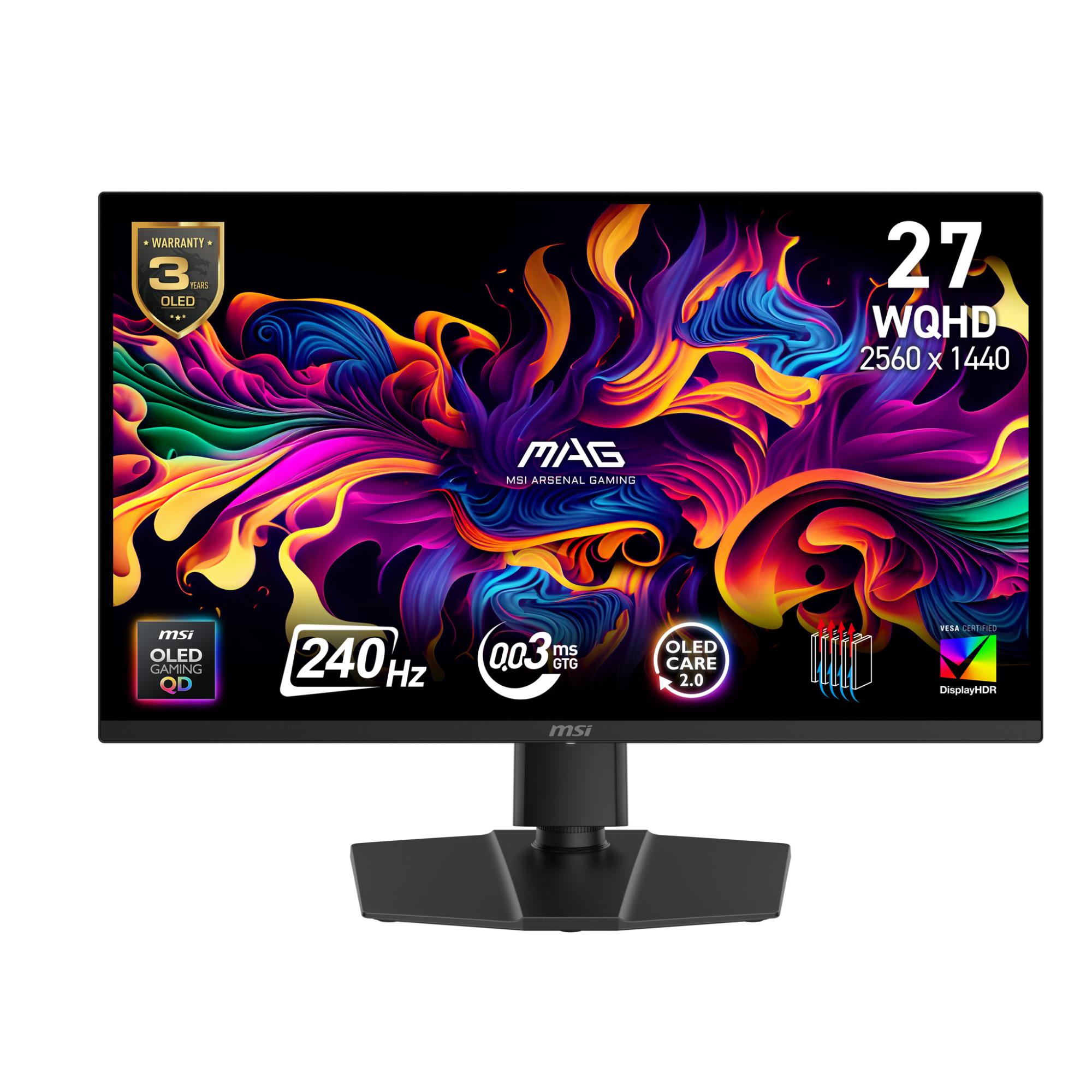 Monitor MSI 26.5 " 2560 x 1440 pixels Wide Quad HD Native aspect ratio 16:9 QD-OLED Flat MAG271QPQDOLEDX24